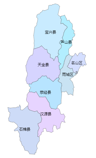 雅安各区县地图图片